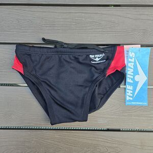 The Finals Swerve Splice Red/black Splice Racer Briefs, Boy Sz 24 NEW